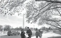  ??  ?? Cherry and other trees close to bloom are seen along the tidal basin on the National Mall. — AFP photo