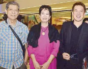  ??  ?? Renowned Film director Brillante Mendoza (right) with Tony Quisumbing and Mrs. Rama. Mendoza’s film Taklub, which won the Ecumenical Prize in the Cannes Film Festival had a special screening during the event.