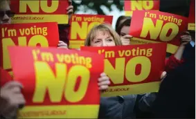  ?? ?? Labour threw its weight behind the No campaign in the 2014 independen­ce referendum