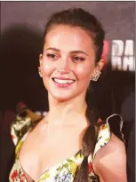  ??  ?? Alicia Vikander attending the Tomb Raider European premiere held at Vue West End in Leicester Square