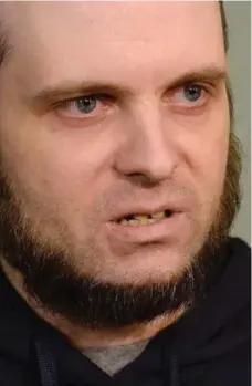  ?? NATHAN DENETTE/THE CANADIAN PRESS ?? Joshua Boyle speaks to the media at Pearson Internatio­nal Airport on Oct. 13, after five years of being held hostage.
