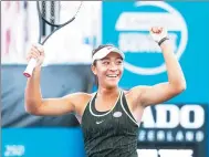  ?? DAVE HUNT/AAP IMAGE / AP ?? Australia’s Destanee Aiava celebrates winning her first-round match against Bethanie Mattek-Sands of the US at the Brisbane Internatio­nal on Tuesday.