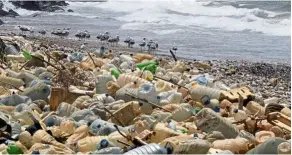  ?? — AFP ?? According to a WEF report, there will be more plastic than fish in the ocean by 2050 unless the volume of waste people produce is reduced.