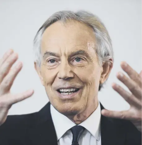  ??  ?? 0 Tony Blair says Scottish independen­ce was as ‘foolish’ as the UK leaving the EU