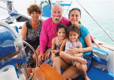  ?? ?? There are three generation­s of Goodlander­s frequently aboard Ganesh these days: Carolyn and Fatty, their daughter, Roma Orion, and her daughters, Soku Orion and Tessa Maria.