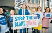  ??  ?? Six-year-old Jack Adcock, far left; above, MSP Anas Sarwar with NHS campaigner­s