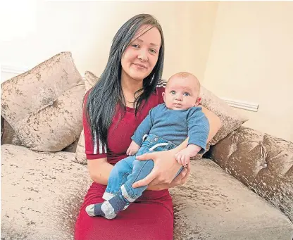  ??  ?? Tyla Livingston­e and her son Preston at home in Lochgelly.