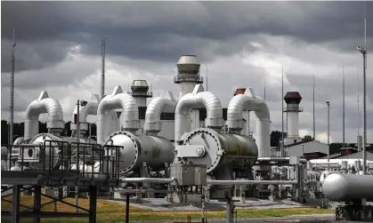 ?? ?? A gas transmissi­on system in Werne, western Germany. The EU still relies on Russia for about 10% of its gas. Photograph: Ina Fassbender/ AFP/Getty