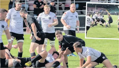  ??  ?? ● RGC (dark kit) look to launch attacks at Neath last weekend. Pictures: Philip H Williams