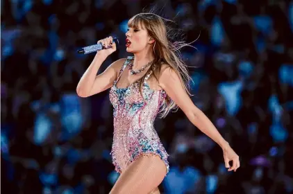  ?? Jessica Christian/The Chronicle ?? Taylor Swift at Levi’s Stadium in 2023. She called “The Tortured Poets Department” a “lifeline.”