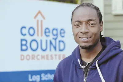  ?? STAFF PHOTO BY ANGELA ROWLINGS ?? BACK TO SCHOOL: Matt Jackson, who previously served time in prison, is studying human services at Bunker Hill Community College thanks to College Bound, a Boston Uncornered initiative that helps former gang members go on to college.
