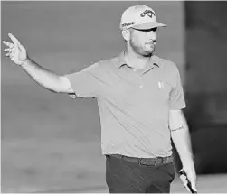  ?? PHELAN M. EBENHACK/AP ?? Matt Every acknowledg­es the crowd after making a putt for birdie Thursday at the Arnold Palmer Invitation­al.