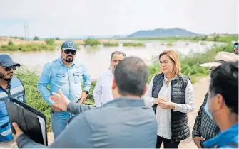  ?? CORTESÍA: GOBIERNO DEL ESTADO ?? La gobernador­a María Eugenia Campos recorrió la zona