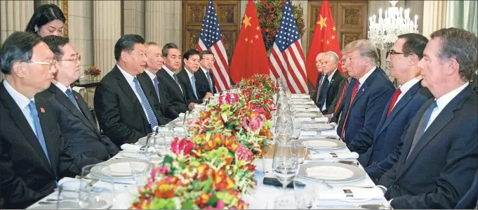  ?? LI XUEREN / XINHUA ?? President Xi Jinping meets with US President Donald Trump in Buenos Aires, Argentina, on Dec 1.