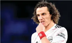  ??  ?? David Luiz sporting the Visit Rwanda shirtsleev­e sponsorshi­p the club have carried on their shirts since 2018. Photograph: Peter Powell/AFP/Getty Images