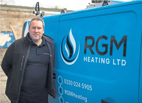  ?? ?? COMMUNITY AID: Graeme Robertson, one of the directors of RGM Heating, says the company is helping people in Fife with heating and gas in the midst of the cost-of-living crisis.