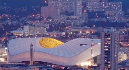  ??  ?? MARSEILLE: Picture taken on December 16, 2015 in Marseille, southern France, shows the Velodrome football stadium. Marseille is one of the ten host cities for the Euro 2016 soccer finals that will be played from June 10, 2016 to July 10. — AFP
