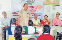  ?? HT ?? Children at a function in Abhinav Vidyalaya, Dandupur, Prayagraj.