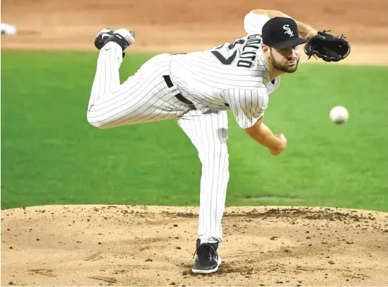  ?? QUINN HARRIS/GETTY IMAGES ?? White Sox starting pitcher Lucas Giolito took the loss against the Minnesota Twins on Wednesday night at Guaranteed Rate Field.
