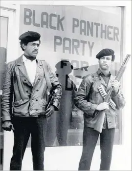 ?? San Francisco Examiner ?? BLACK PANTHER founders Bobby Seale, left, and Huey P. Newton, in this undated photo, started the group 50 years ago in response to police brutality.