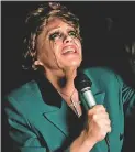  ??  ?? “I do my own singing as Tammy Faye Bakker,” in her one-woman show about the televangel­ist, Tammy Faye Tweets.