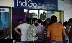  ??  ?? The government ordered commercial airlines, such as IndiGo, to shut down domestic operation. Photograph: Sam Panthaky/AFP/Getty