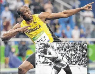  ?? ASSOCIATED PRESS FILE PHOTO ?? Usain Bolt is the only sprinter to capture the 100 and 200 titles at three consecutiv­e Olympic Games.