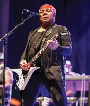  ?? ?? Dickerson performs at a Prince tribute show in Austin, March 17, 2017