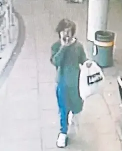  ?? ?? Police have released these CCTV images of missing Jamie Collins, 20, and appealed to the public in Dundee to check their sheds and garages.