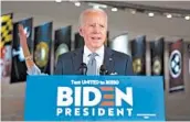  ?? MATT ROURKE/AP ?? Presidenti­al hopeful Joe Biden has been the most-targeted Democrat of the cycle by Trump’s campaign.