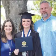  ?? Photos by Tammie Johnson/ The Coffee Cup ?? The Coffee Cup got to see one of its baristas, Mollie Oliver, graduate Saturday from Carl Albert State College. Left photograph, Oliver shares a post-graduation ceremony moment with parents Jamie and Jodi. Right photograph, Oliver, second from left, shares another post-graduation ceremony moment with her siblings Kaleb, Maggie and Kambrie.