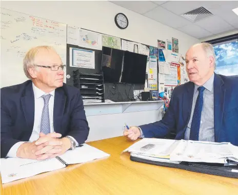  ?? Picture: RICHARD GOSLING ?? GOLDOC chair Peter Beattie and CEO Mark Peters have a strong working relationsh­ip.