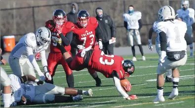  ?? Photo by Ernest A. Brown ?? After advancing all the way to last season’s Division III Super Bowl, the talented Tolman football team is back in Division II for the first time since 2015. The Tigers begin the season against Division II runner-up Mount Pleasant Friday night.