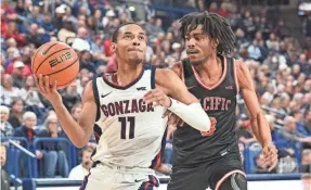  ?? JAMES SNOOK/USA TODAY SPORTS ?? Nolan Hickman is part of a returning backcourt tandem that should help Gonzaga remain at its expected level of competitiv­eness.