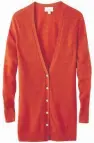  ??  ?? Pure Collection spiced orange cashmere boyfriend cardigan, £185