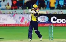  ?? Clint Egbert/Gulf News ?? Haris Sohail in action during the Peshawar Zalmi vs Karachi Kings match on Friday.