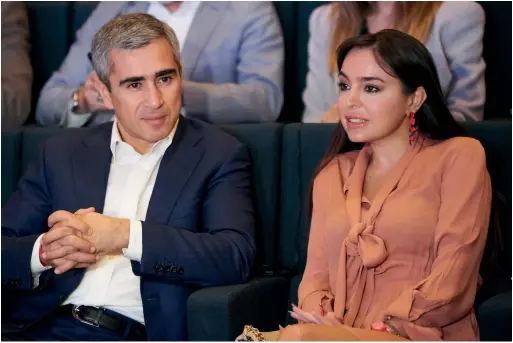  ??  ?? Vice President of the Heydar Aliyev Foundation, Leyla Aliyeva, and Executive Director of the Heydar Aliyev Foundation, Anar Alakbarov, attend the event.