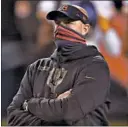  ?? CHRIS SWEDA/CHICAGO TRIBUNE ?? Bears coach Matt Nagy looks on during a game against the Vikings on Monday at Soldier Field.