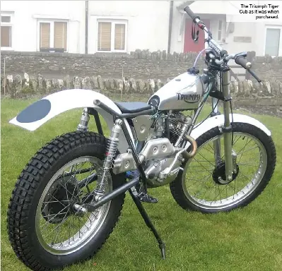  ??  ?? The Triumph Tiger Cub as it was whenpurcha­sed.