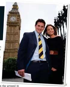  ?? A P ?? NEW LIFE: Mercer poses for a snap with h his wife Felicity at the e House of Commons