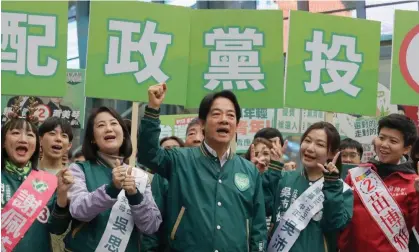  ?? Photograph: Chiang Ying-ying/AP ?? William Lai, the vice-president, has declared himself a ‘pragmatic worker for Taiwan independen­ce’.