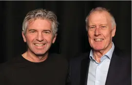  ?? ?? Starstruck: Oliver Holt with Sir Geoff Hurst in Leamington Spa
