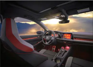  ?? ?? Historical­ly, the GTI has been based on entry-level compacts, but its interior has never looked the part. The 2022 design is sanitary and hints at a high-end sports car.
