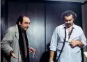  ??  ?? 1986 Alessandro Haber e Diego Abatantuon­o in una scena di «Regalo di Natale» presentato in concorso alla Mostra di Venezia del 1986