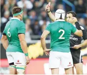  ??  ?? Early bath: CJ Stander sees red