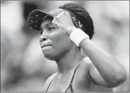  ?? MATTHEW STOCKMAN/GETTY ?? Venus Williams celebrates her second-round victory over Camila Giorgi on another steamy day in Flushing Meadows.