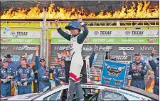  ?? LM OTERO/AP PHOTO ?? William Byron celebrates winning the NASCAR Cup race on Sunday at Texas Motor Speedway in Fort Worth, Texas.