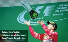  ?? /EFE ?? Sebastian Vettel celebra su victoria en Sao Paulo, Brasil.