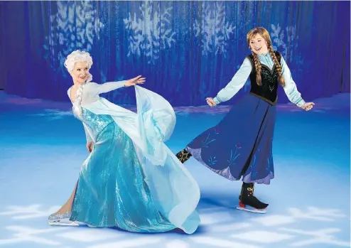  ?? FELD ENTERTAINM­ENT VIA THE NEW YORK TIMES ?? Elsa and Anna in Disney On Ice’s Frozen. To create a must-see musical out of the juggernaut movie has meant several years of tricky decisions, the sort that Disney has largely but not always mastered in turning successful movies into stage hits. The...