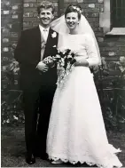  ??  ?? Jane’s parents on their wedding day in 1950, left, and, right, Jane with her dad at a Nourish afternoon tea this year